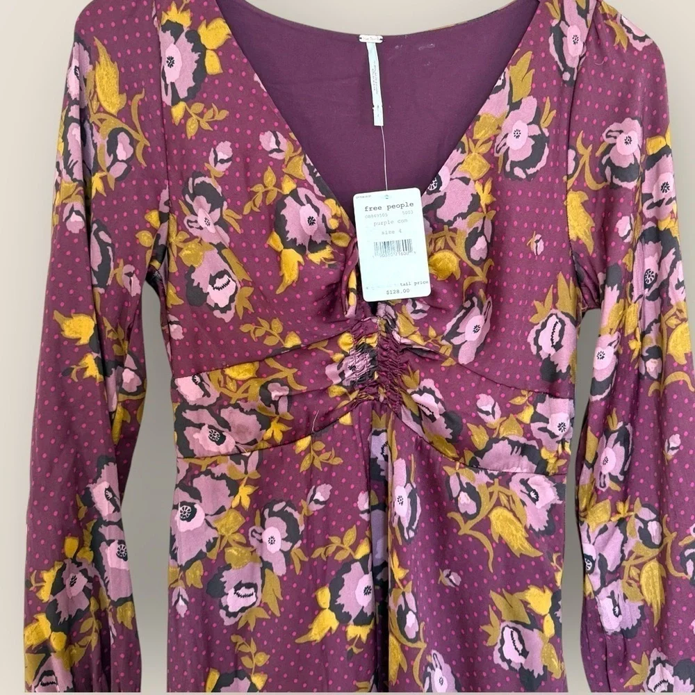 Free People | Mystic Moon Mini Dress | Size 4 | Purple Floral